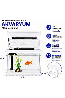 Curve PY-480 Akvaryum Seti Beyaz 48 cm - 1