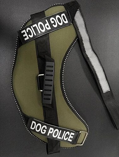 Dog Police Sırt Tasması Büyük Haki 45*20 cm