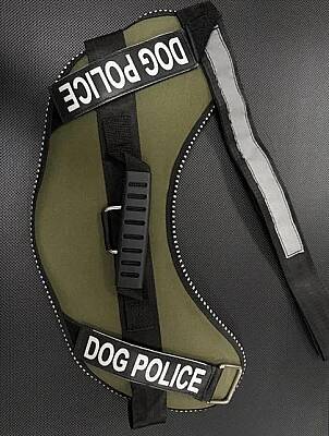 Dog Police Sırt Tasması Büyük Haki 45*20 cm - 1