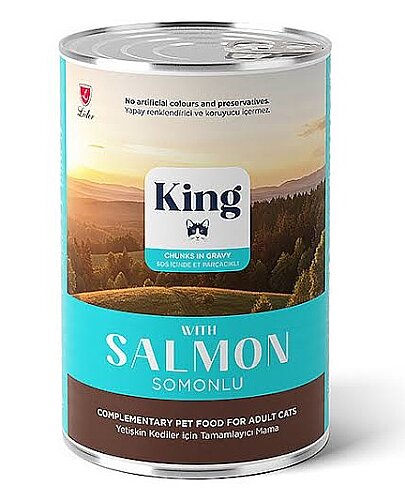 King Sos Somonlu Kedi Konservesi 400gr*12li