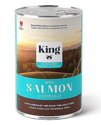 King Sos Somonlu Kedi Konservesi 400gr*12li - 1