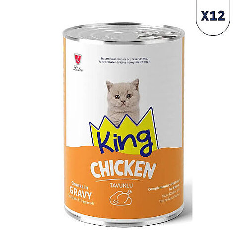 King Sos Tavuklu Yavru Kedi Konservesi 400gr*12li